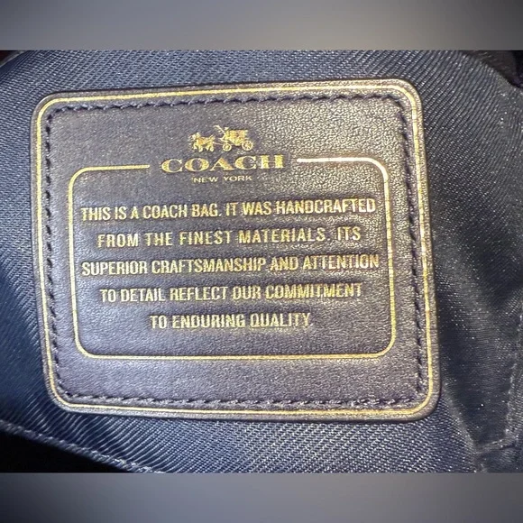 Coach Prince Street Satchel Navy Leather Crocodile-Embossed Handbag Crossbody - Picture 10 of 13